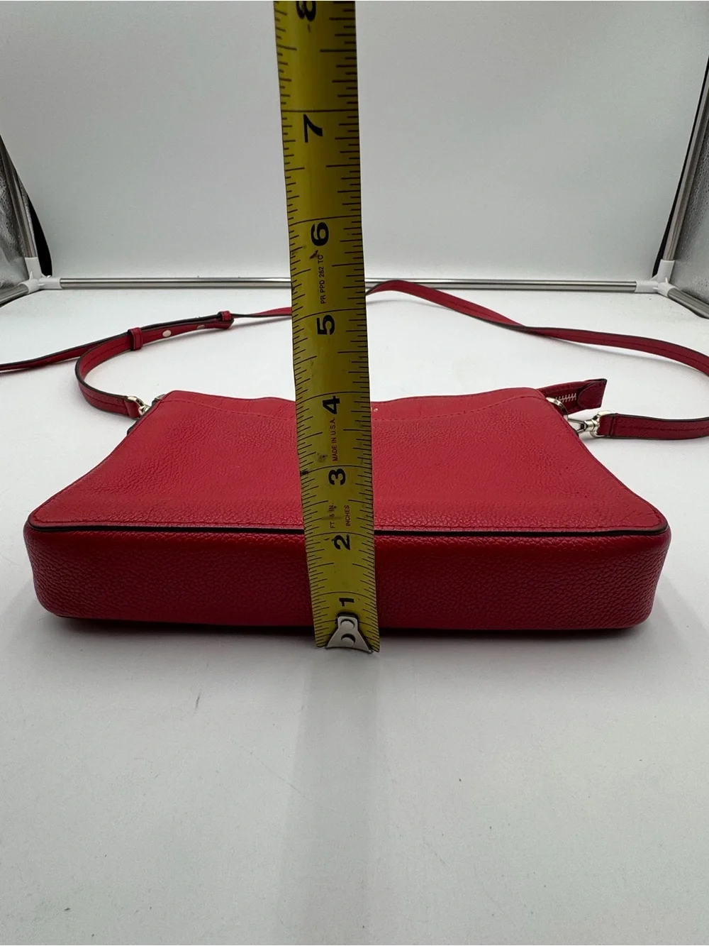 Kate Spade New York Red Pebbled Leather Crossbody Shoulder Bag Purse Dust Bag